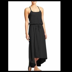 Athleta Black Novella Dress Maxi High Low